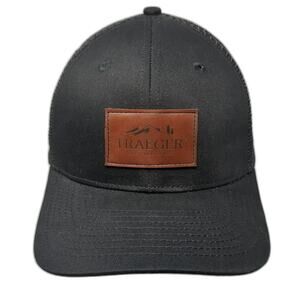 Traeger Patched Logo Snapback Trucker Hat Black One Size Adjustable Mesh Back